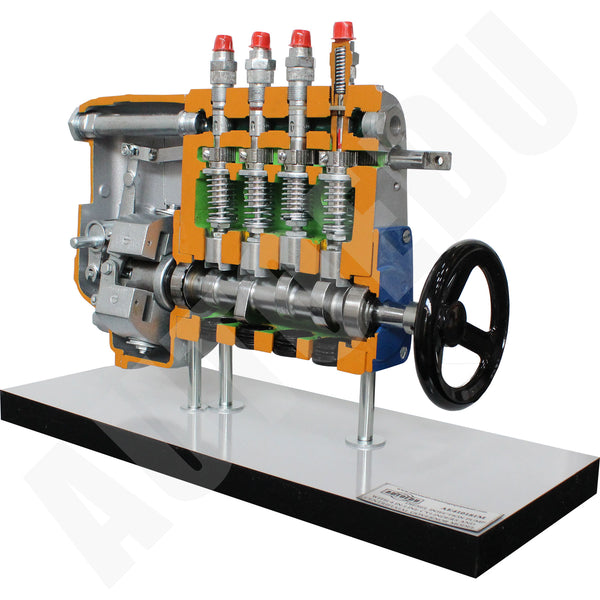 Diesel injection pump with 4 IN-LINE cylinders and centrifugal governor cutaway Educational Trainer AE410181M AutoEDU